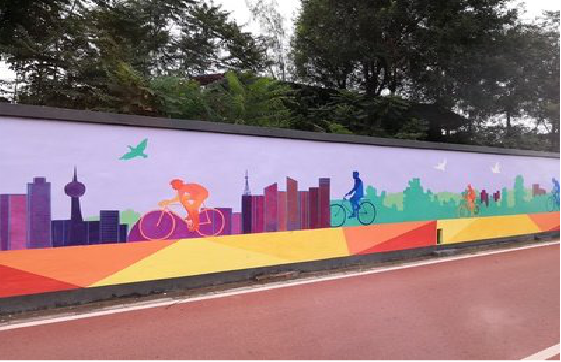 色达墙体彩绘-围墙