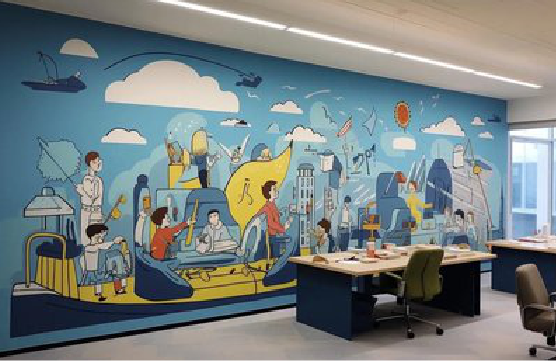 色达办公室墙绘的特点。