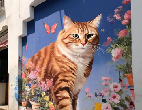 色达自己绘制有个性的手绘墙