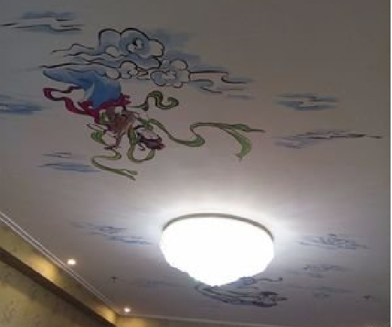 色达如何快速绘制天花板上的手绘墙？