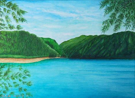 色达在墙绘中，如何绘画绿水青山？