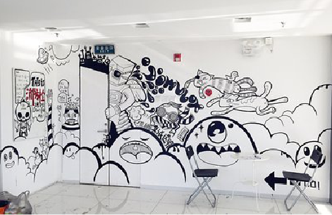 色达手绘墙并非传统涂鸦。